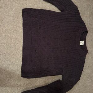 Dark Gray Cable Knit Sweater